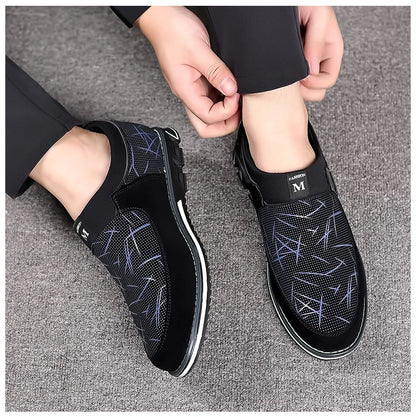 Business-Lederschuhe für Herren 2025 Neue Komfort-Trend Flache Arbeitsschuhe Freizeit-Mokassins Sneaker zum Hineinschlüpfen Große Herren-Loafer