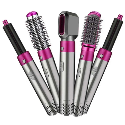 Hot Air Brush 5 in 1 Hair Dryer Brush Negative Ionic Detachable Hair Dryer  Styler Air Culer Wand Hair Straightener Brush Blow