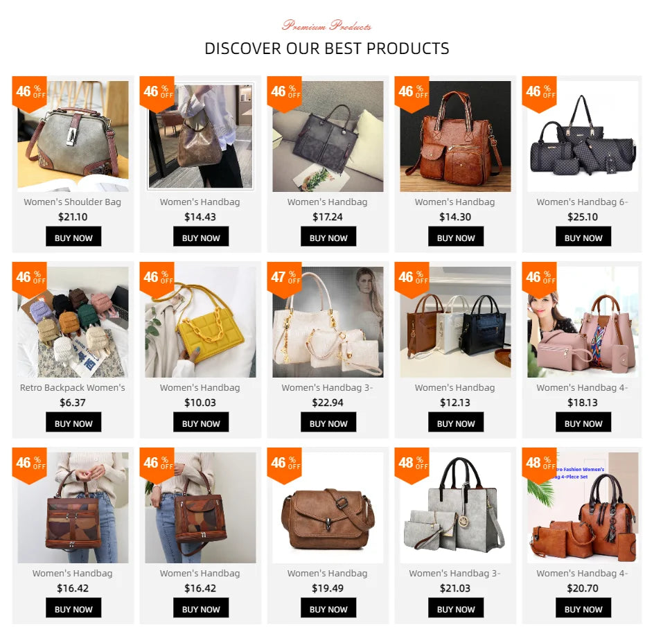 Damenhandtaschen 3-teiliges Set Damen Schultertasche Modische Geldbörse Vintage Kunst-Leder Tasche Handtasche mit großer Kapazität Schräg Schultertasche