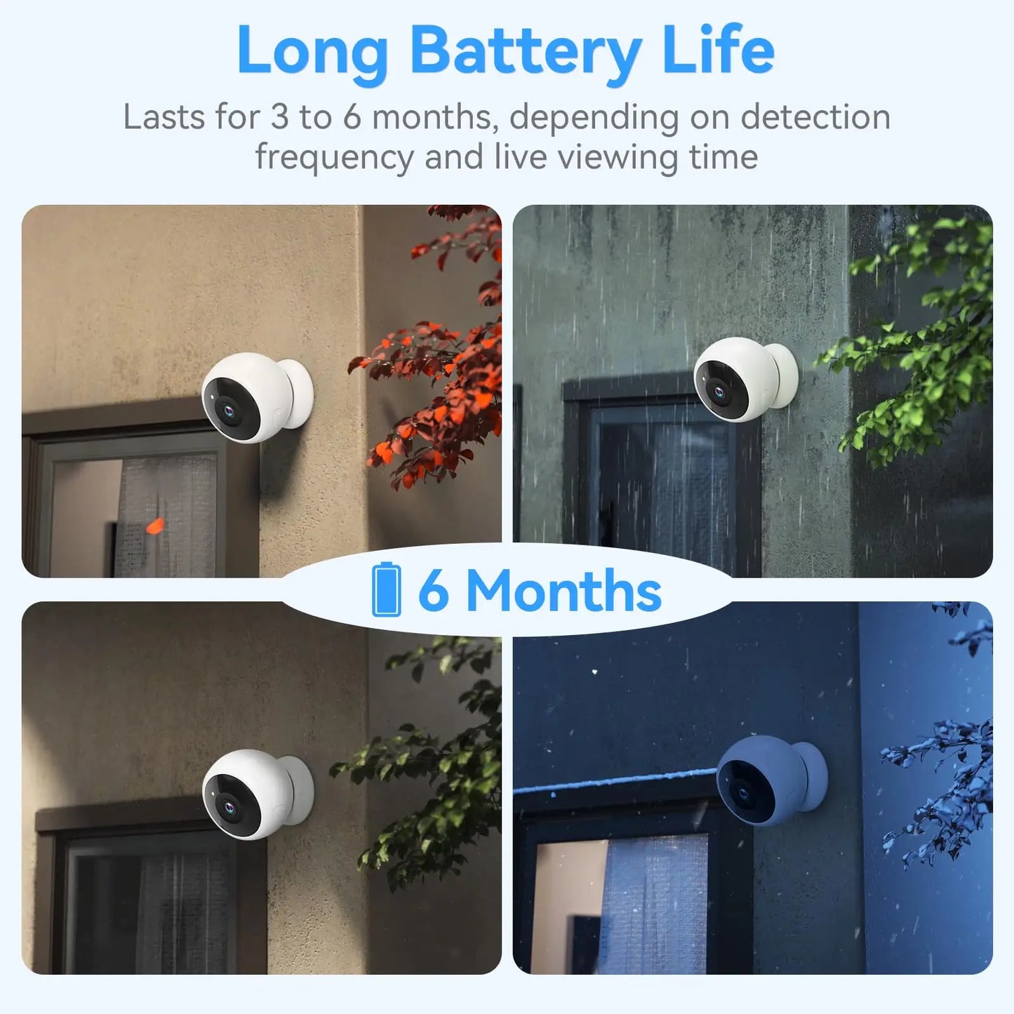 2K 5MP WLAN Heim-Sicherheitskamera Kabellose Außen-Magnetkamera Akku-Betriebene Kamera Überwachung KI-Bewegungserkennung Indoor HD-Kamera