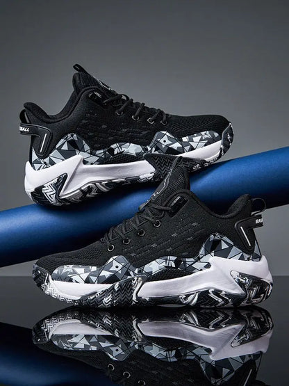 Hochwertige Herren-Basketballschuhe Marke Herren Sneakers Luxuriöses Design Mesh Atmungsaktive Sportschuhe High-Top Rutschfeste Freizeitschuhe