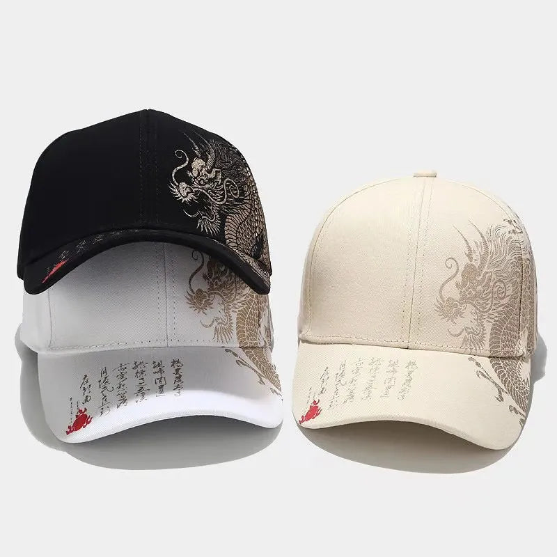 Druck chinesischer Drachen Herren Baseballcaps Totem Damen Baumwoll Snapback Sonnenschutz
