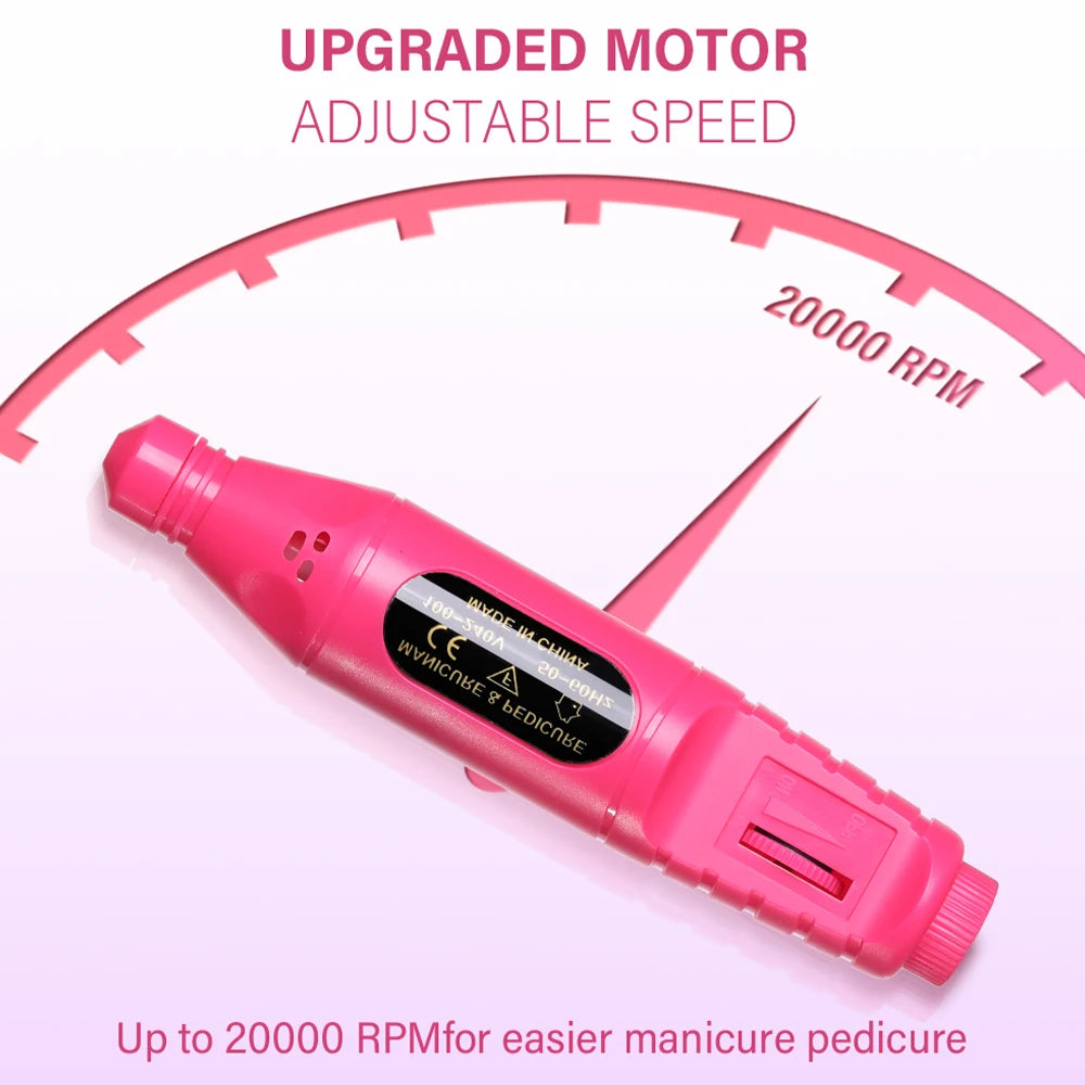LINMANDA 6-in-1 Elektrisches Nagelbohrer-Set Entferner Polierer Maniküre Tragbare Nagelfeile Nagelbohrgerät Stift Werkzeug Maschine