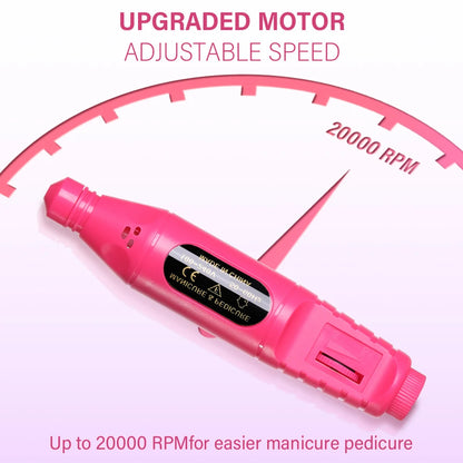 LINMANDA 6-in-1 Elektrisches Nagelbohrer-Set Entferner Polierer Maniküre Tragbare Nagelfeile Nagelbohrgerät Stift Werkzeug Maschine
