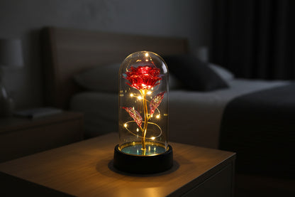 Künstliche Rosenblumen Valentinstagsgeschenk für die Freundin Ewige Rose LED-Licht Folienblume Hochzeitsdekoration