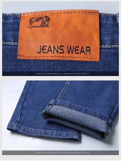 Neue Herren Leichte Luxus-Stretch-Slim-Fit-Hose Bequeme Weiche Business-Mode Gerade Lässige Denim-Hosen Herrenmarke Kleidung