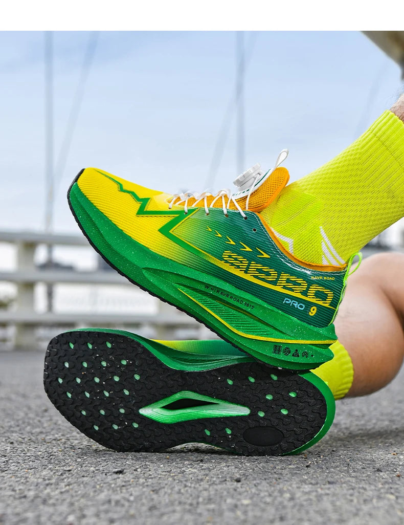 Fluoreszierende Laufschuhe Kohlefaserplatte Marathon Herren Sport Atmungsaktiv Leicht Damen Bequeme Sportliche Sneakers Freizeit