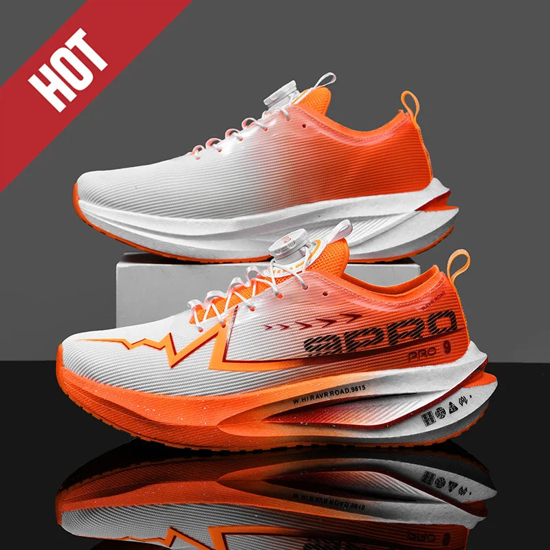 Fluoreszierende Laufschuhe Kohlefaserplatte Marathon Herren Sport Atmungsaktiv Leicht Damen Bequeme Sportliche Sneakers Freizeit