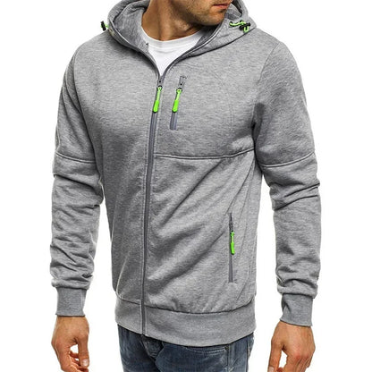 Herren Kapuzenpullover Langarm Sweatshirt Reißverschluss Design Kapuzenpullover für Männer Kleidung Sportbekleidung Schlanke Passform Freizeitjacke
