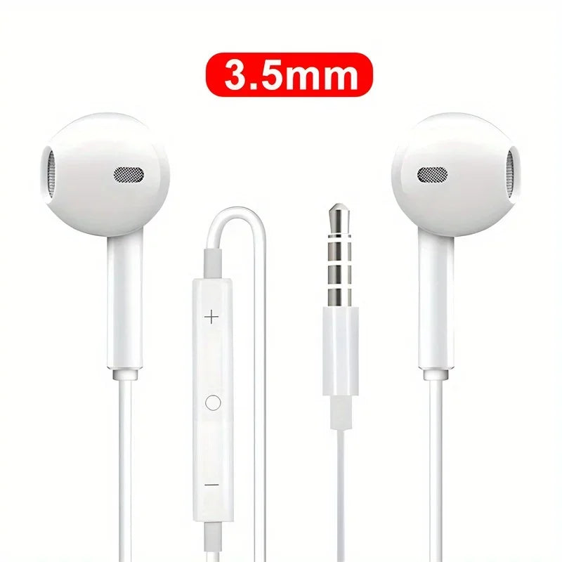 Auriculares con cable y micrófono para iPhone, iPod, iPad, auriculares ligeros con control de volumen, conector para auriculares de 6,35 mm