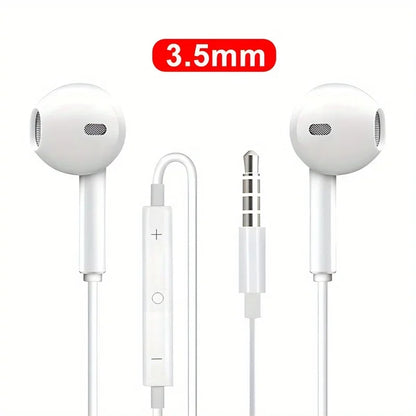 Auriculares con cable y micrófono para iPhone, iPod, iPad, auriculares ligeros con control de volumen, conector para auriculares de 6,35 mm