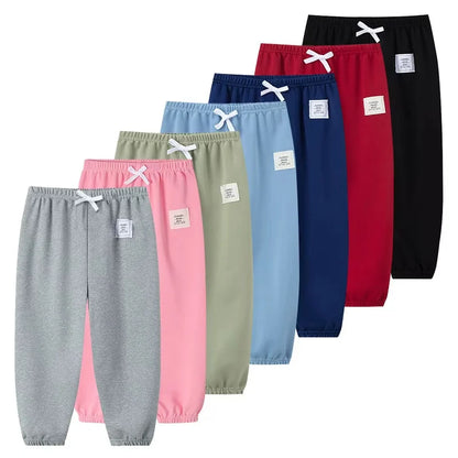 Kinder Mehrfarbige Saisonale Freizeit-Sporthose für Jungen und Mädchen Herbst Solide Farbe Modische Lockere Sweatpants