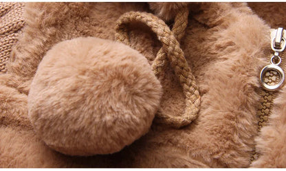 Große Winterjacken für Mädchen Halten warm Dicke Weihnachtsjacke Herbst Kapuzenjacke Reißverschluss Wasserdichte Oberbekleidung Kinderkleidung 3-12 Jahre