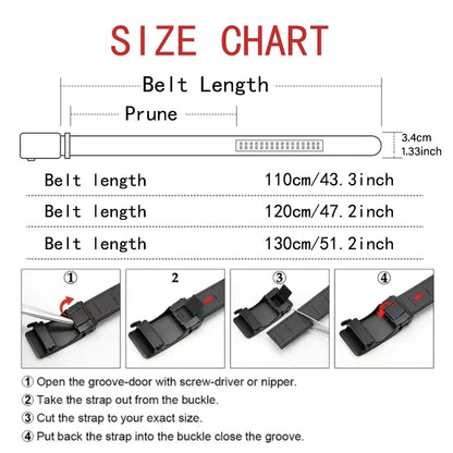 Hochwertiger Herren-Gürtel 110 cm 120 cm 130 cm Luxusgürtel, schwarzer Herren-Gürtel mit Automatikschließe für Jeans, Anzuggürtel