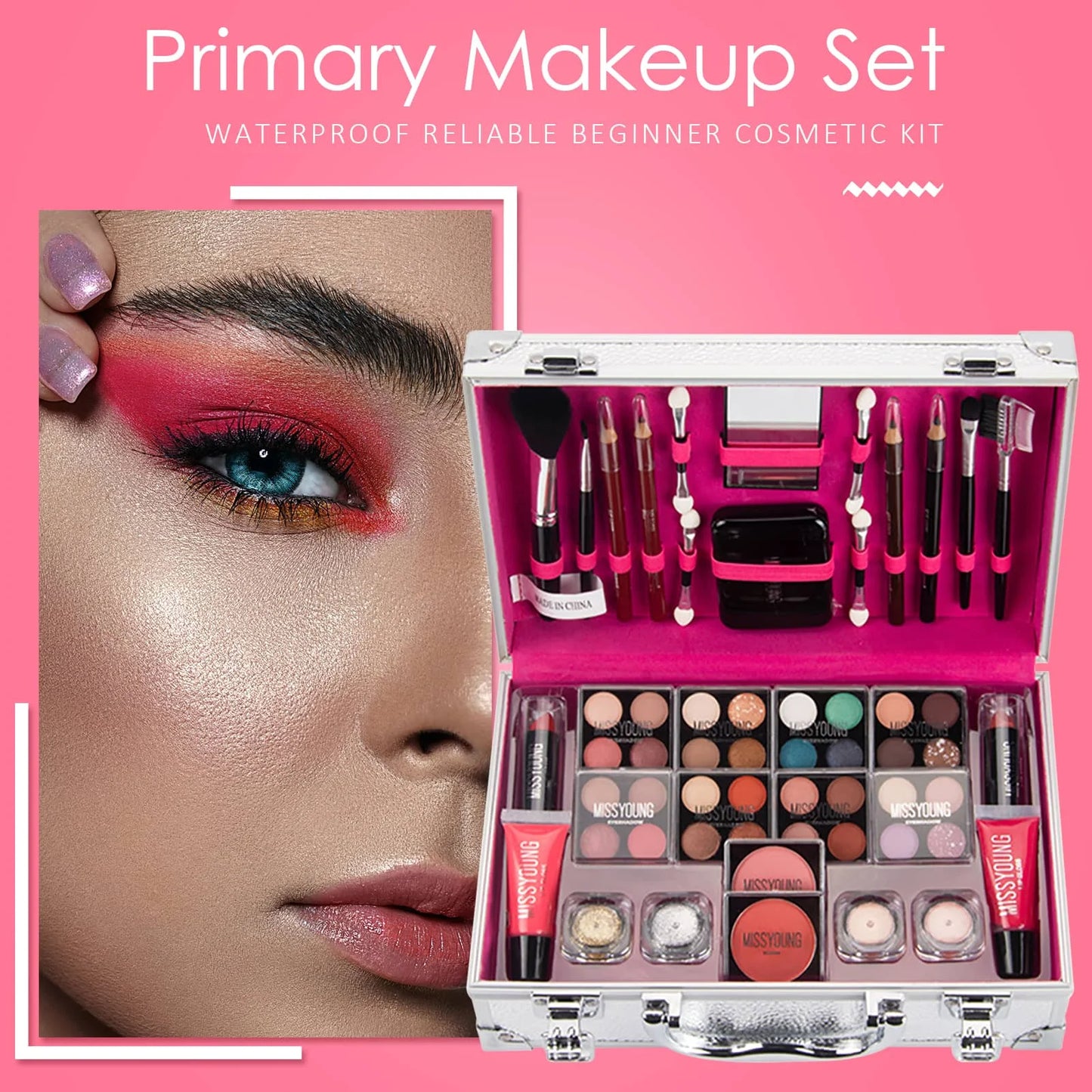 Make-up Starter-Set Professionelle Make-up Sets mit transparentem Etui Urlaub Schönheitsgeschenk-Set Starter-Kosmetik Vollständige Sets für Frauen