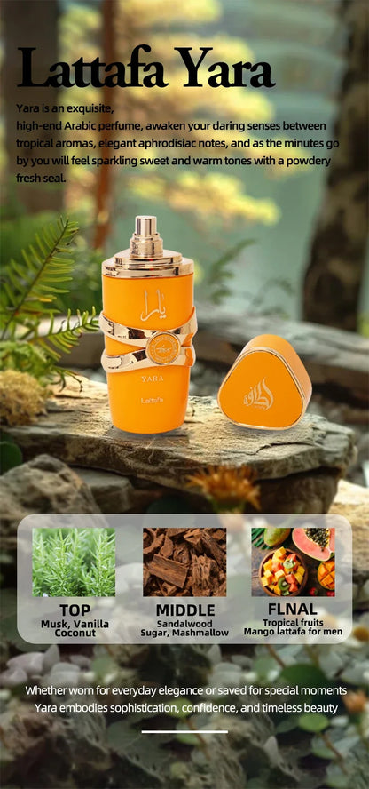 100ML Original Yara Parfüm für Frauen & Männer, Hochwertiges Arabisches Eau de Parfum Spray, Lang anhaltender Pheromon-Leichtduft