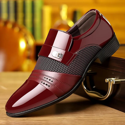 Edle Kunstleder Oxford Schuhe Herren Luxus Lack Hochzeitsschuhe Spitz zulaufende Business Schuhe für Herren Klassische Lederschuhe Große Größen 38-48