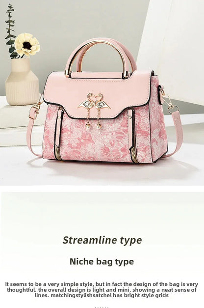 Modische Feen-Handtasche für Damen, Schulter- und Umhängetasche, elegante Ausstrahlung, PU-Leder, Polyesterfaser, inneres Reißverschlussfach
