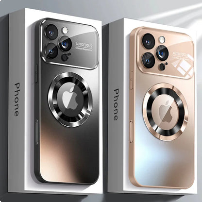 Luxuriöse Glas-Kamera für Magesafe Magnetisches Wireless-Lade-Case für iPhone 11 12 13 14 15 16 17 Pro Max Air Plus Stoßfeste Hülle