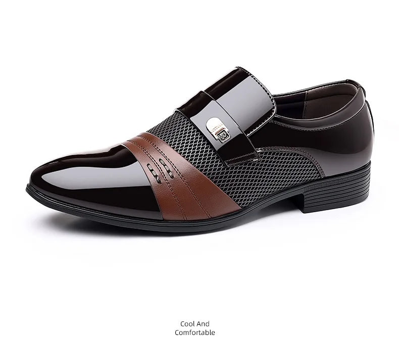 Edle Kunstleder Oxford Schuhe Herren Luxus Lack Hochzeitsschuhe Spitz zulaufende Business Schuhe für Herren Klassische Lederschuhe Große Größen 38-48