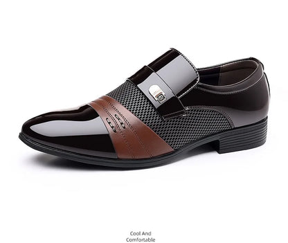 Edle Kunstleder Oxford Schuhe Herren Luxus Lack Hochzeitsschuhe Spitz zulaufende Business Schuhe für Herren Klassische Lederschuhe Große Größen 38-48