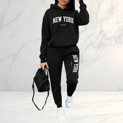 2026 Frühling Herbst Damen Sets 2-teilig Hoodies Hosen Anzug Sportoutfits Buchstaben Druck Ästhetische Kleidung Damen Trainingsanzug Hosen Sets
