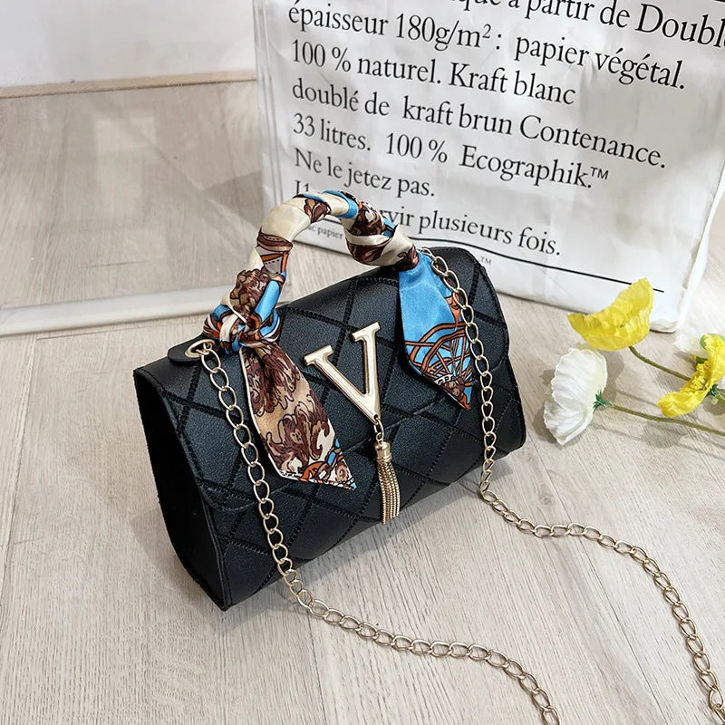 Damen Stepp-Tartan-Handtasche Kleine quadratische Tasche Umhängetasche Schultertasche Personalisierte koreanische Stil Herbst Winter Mode Tasche