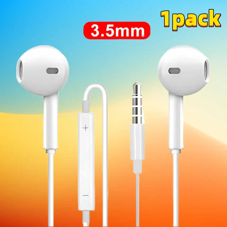 Auriculares con cable y micrófono para iPhone, iPod, iPad, auriculares ligeros con control de volumen, conector para auriculares de 6,35 mm