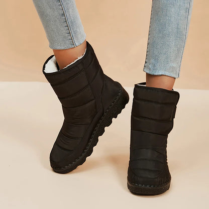 Wasserdichte Schneestiefel für Frauen Rutschfeste Warme Winterschuhe Damen Verdickte Plüschplattform Stiefeletten Gepolsterte Schuhe