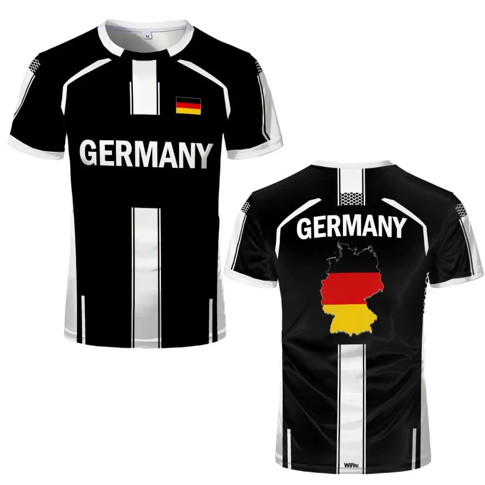 2026 Neues Deutschland T-Shirt mit Flaggendruck T-Shirt für Männer und Frauen, Schnell trocknend, Fußballtraining, Freizeit- und Straßenkleidung, Kurzarm-Sporttop