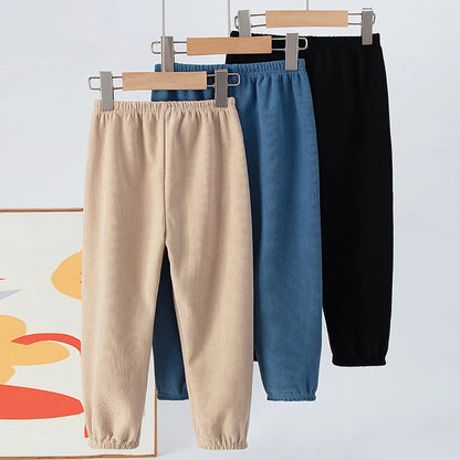1 oder 2  Stück Herbst- und Winter-Kinder-Sporthose mit Nadelstreifen für Jungen und Mädchen, dick und warm