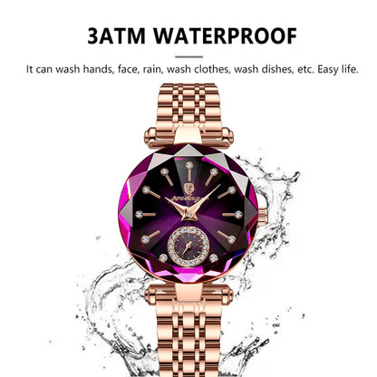 POEDAGAR Luxus-Uhr für Frauen Wasserdicht Freizeit-Quarz Damenuhr Hochwertige Elegante Damenuhren Weibliche Reloj+Box