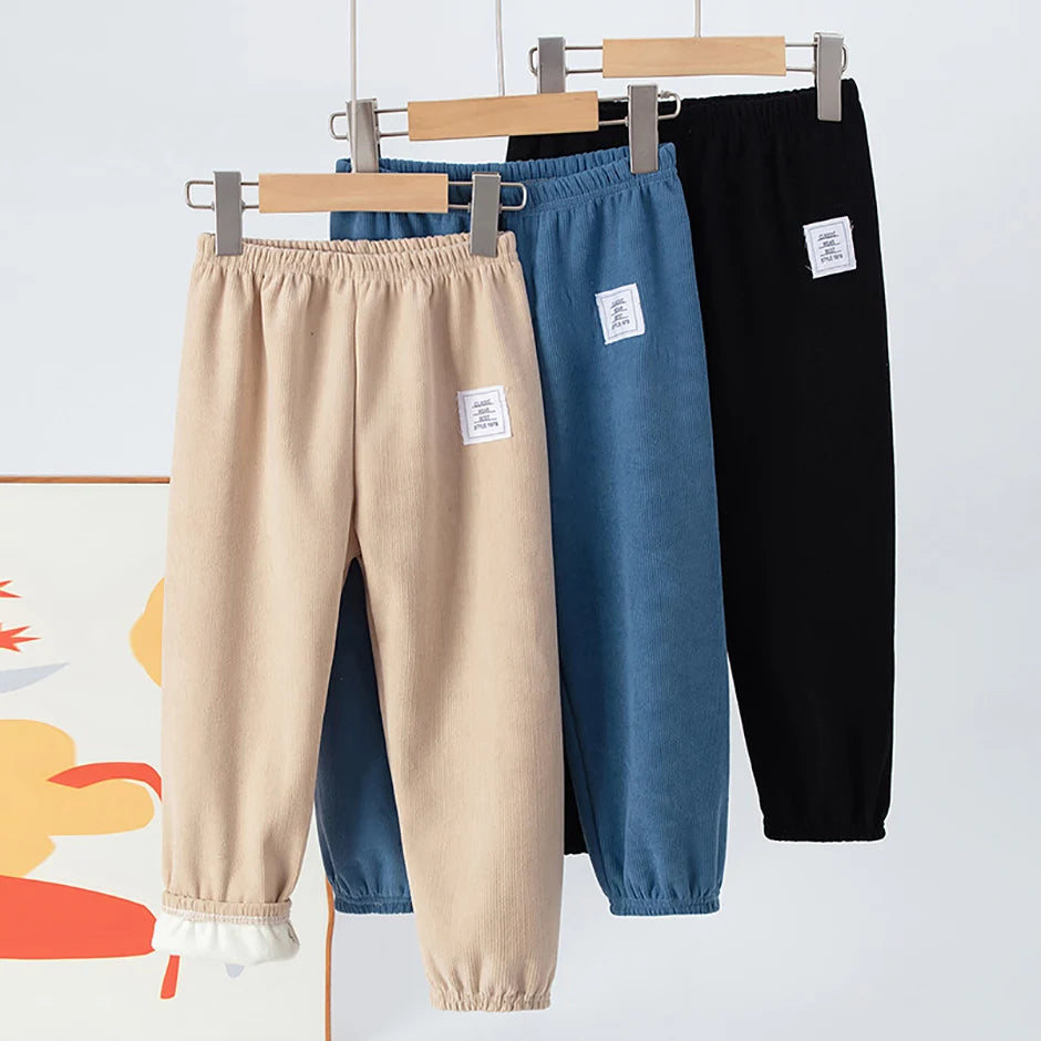 1 oder 2  Stück Herbst- und Winter-Kinder-Sporthose mit Nadelstreifen für Jungen und Mädchen, dick und warm