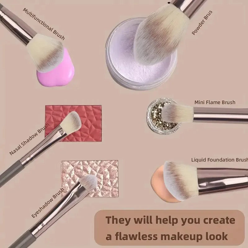 15-teiliges Profi-Make-up-Pinsel-Set – Für Puder, Lidschatten, Foundation, Kontur, Rouge & zum Verblenden | Premium-Kosmetik-Tools