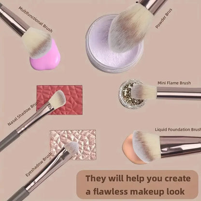 15-teiliges Profi-Make-up-Pinsel-Set – Für Puder, Lidschatten, Foundation, Kontur, Rouge & zum Verblenden | Premium-Kosmetik-Tools