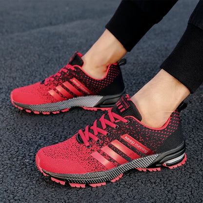 Neue Herren- und Damen-Sportschuhe mit fliegendem Mesh-Obermaterial für Frühling und Sommer, atmungsaktiv, bis EU Grösse 45.5