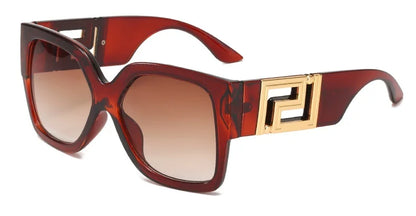 Luxusmarken-Design Übergroße Damen-Sonnenbrillen, quadratische Retro-Sonnenbrillen mit Farbverlauf.