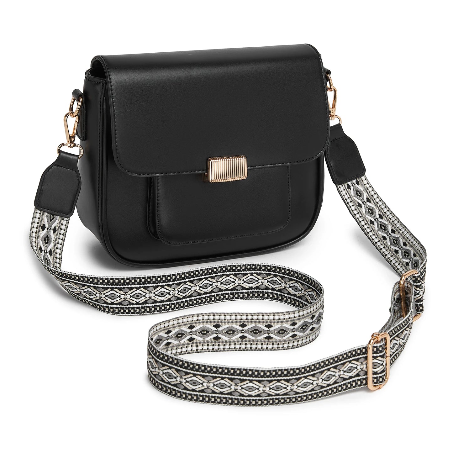 Miss Lulu DAMEN Umhängetasche Medium Schultertasche mit abnehmbarem Riemen für Frauen Mehrfarbig