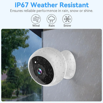 2K 5MP WLAN Heim-Sicherheitskamera Kabellose Außen-Magnetkamera Akku-Betriebene Kamera Überwachung KI-Bewegungserkennung Indoor HD-Kamera
