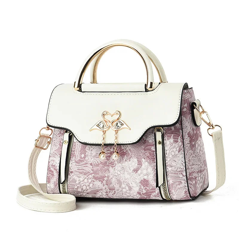 Modische Feen-Handtasche für Damen, Schulter- und Umhängetasche, elegante Ausstrahlung, PU-Leder, Polyesterfaser, inneres Reißverschlussfach