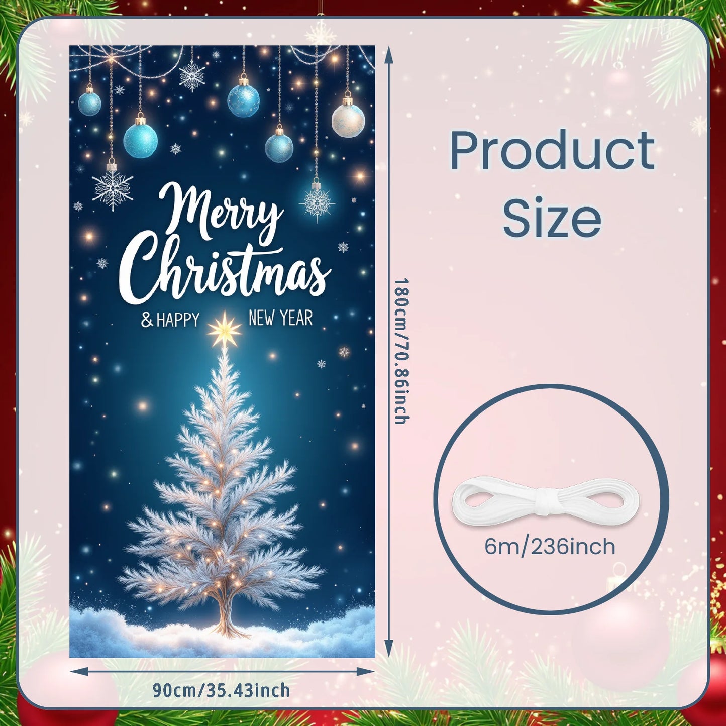 Weihnachts-Flaggenbanner für die Veranda, Türbanner, Weihnachtsdekorationen für Zuhause 2025, Ornamente, Weihnachtsgeschenke, Navidad, Neujahrsdekoration 2026