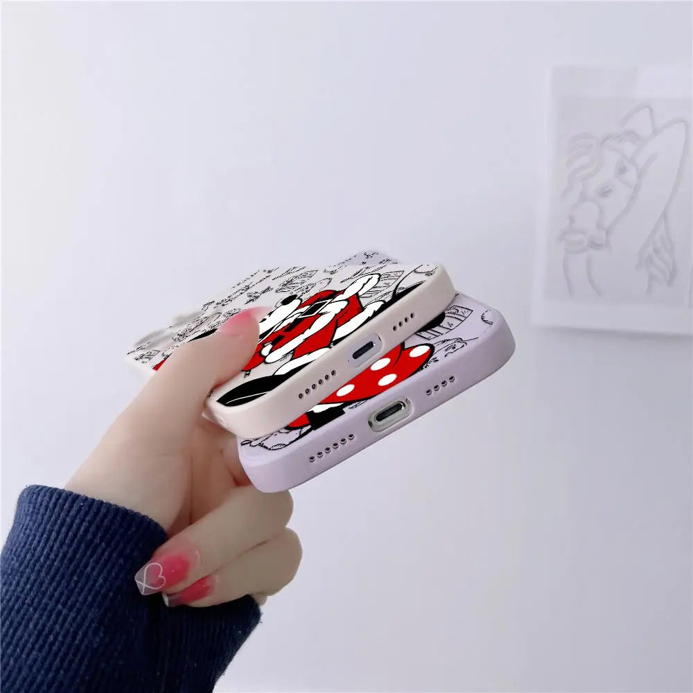 Funda de silicona con diseño navideño de Disney para iPhone 17, 16, 15, 14, 13, 12 y 11 Pro Max. Funda para iPhone 17, Air, 16 Plus, 16E y X.