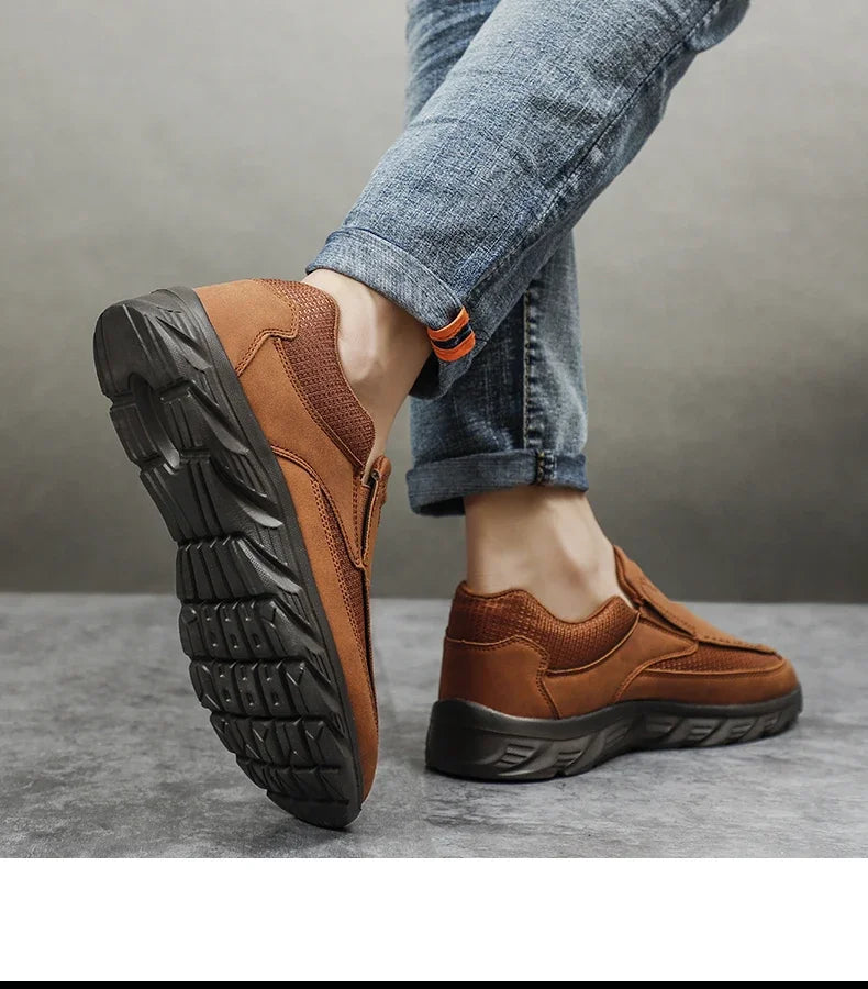 Herren Kunst-Lederschuhe Lässige Schuhe Atmungsaktive Loafers Herren Sneaker Neue Bequeme Lederschuhe Flache Schuhe Herren Sneaker
