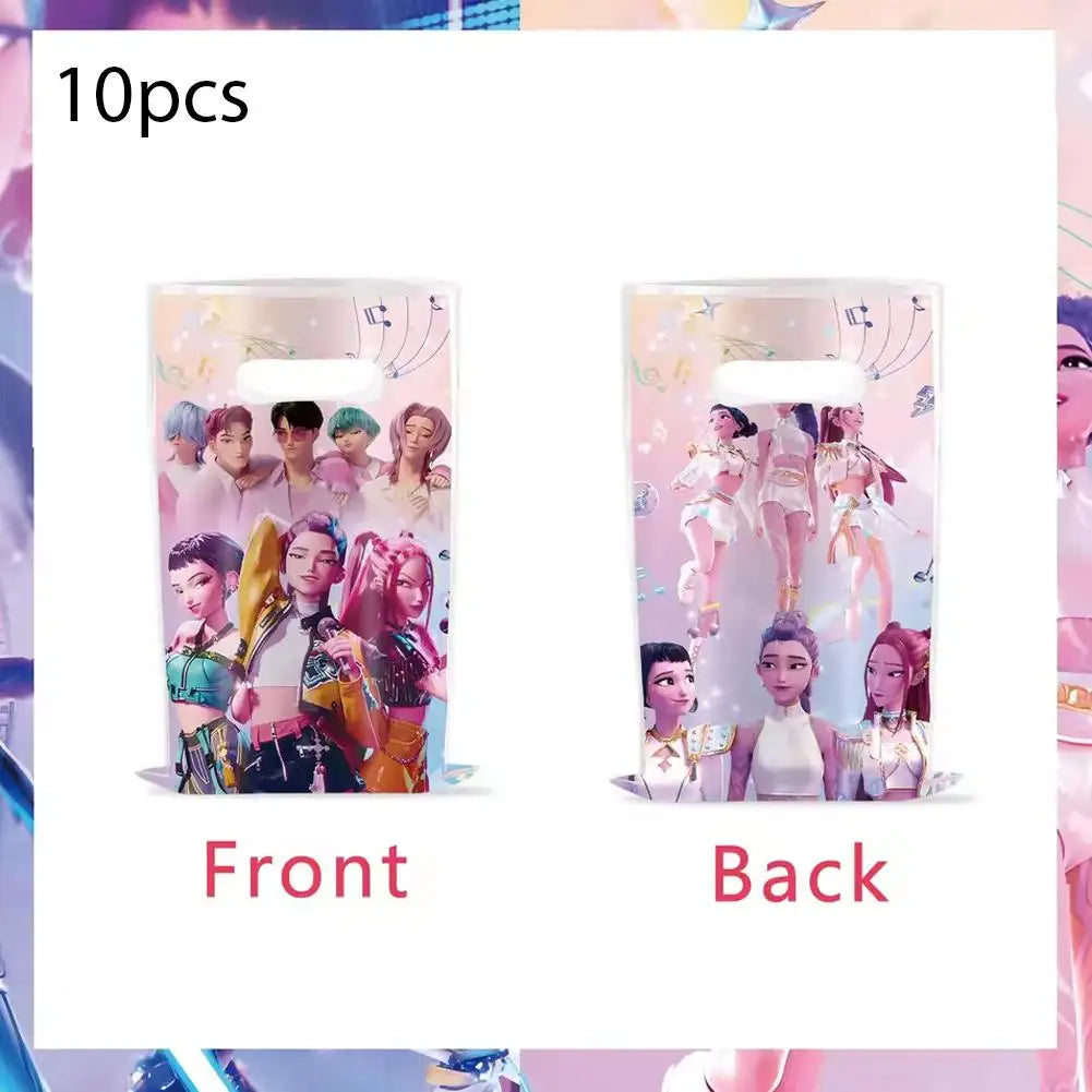 10 Stück K-Pop Dämonenjäger Themen-Party-Geschenktüten Geburtstag Süßigkeitentüten Geschenk Partydekoration
