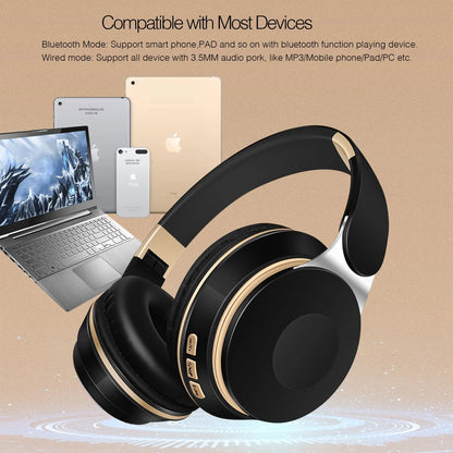2026 Kabellose Bluetooth-Kopfhörer Stereo-Headset mit SD-Kartenunterstützung und Mikrofon für iPhone, Samsung, Tablet