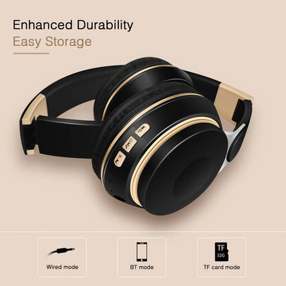 2026 Kabellose Bluetooth-Kopfhörer Stereo-Headset mit SD-Kartenunterstützung und Mikrofon für iPhone, Samsung, Tablet