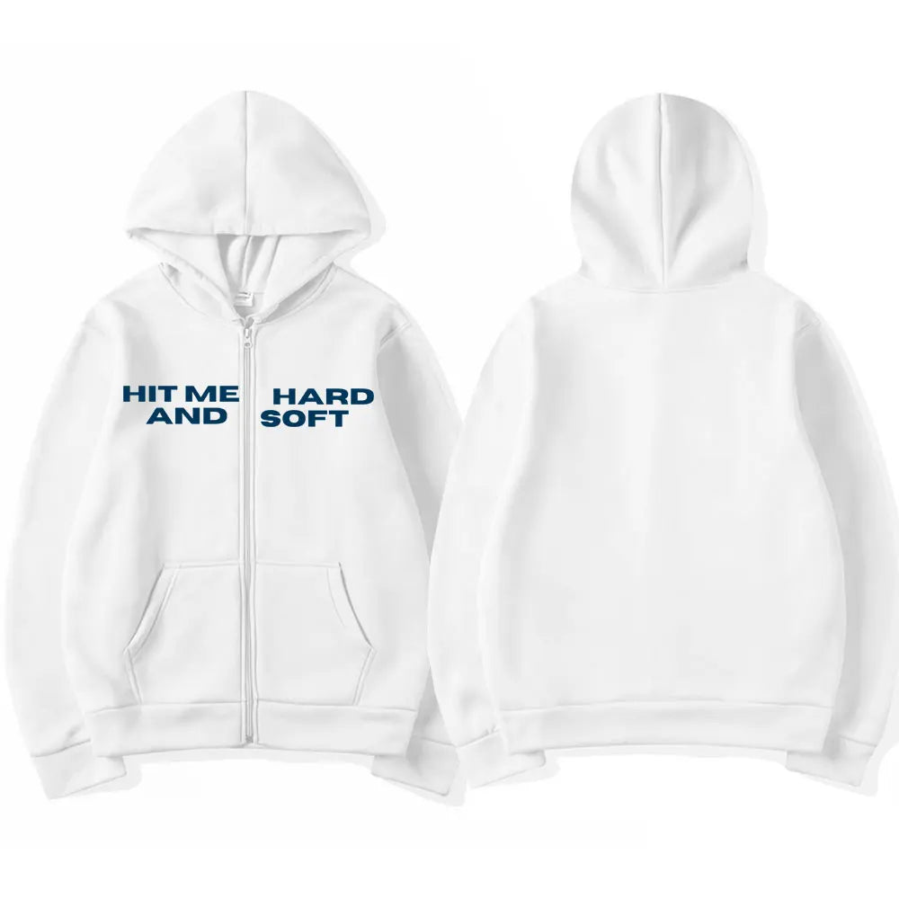 Hit Me Hard and Soft 2025 Tour Reißverschluss-Hoodies für Männer und Frauen Harajuku Pullover Mode Hip-Hop Zip-Up-Sweatshirts Jacken Fan-Geschenk