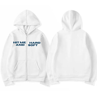 Hit Me Hard and Soft 2025 Tour Reißverschluss-Hoodies für Männer und Frauen Harajuku Pullover Mode Hip-Hop Zip-Up-Sweatshirts Jacken Fan-Geschenk