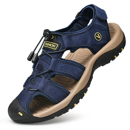 Sommer Herren Sandalen Kunstleder Herren Freizeitschuhe Outdoor Herren Ledersandalen für Herren Strandschuhe Große Größen 38-48