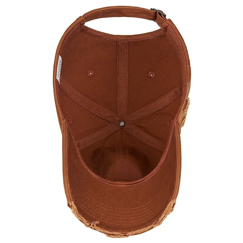 Coole Mode Damen Herren Ripped Denim Baumwoll Baseballcap Unisex  Für Damen und Herren
